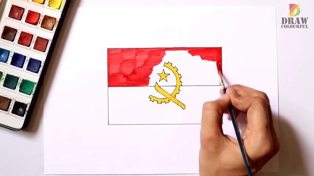 How to draw National Flag of Angola | Drawing Angola Country Flag смотреть онлайн