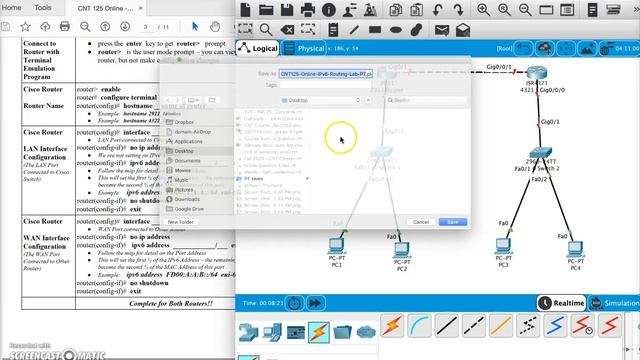CNT125 Online IPv6 Routing Lab 1 Router Config смотреть онлайн