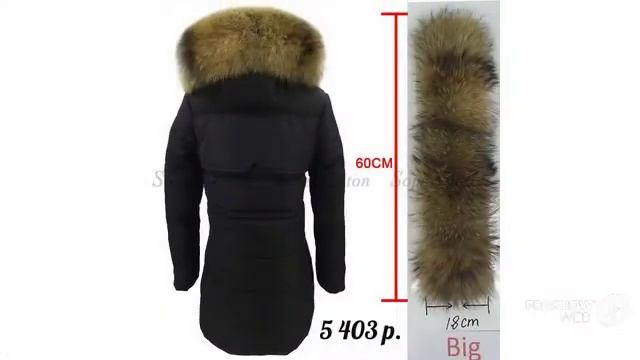 Женская одежда с AliExpress Новинка Тёплый воротник из пушистого меха енота зимняя куртка смотреть онлайн