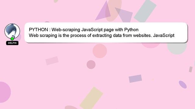 PYTHON : Web-scraping JavaScript page with Python смотреть онлайн