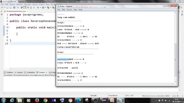 Java Program to Reverse Given Phone/mobile No -By using while and for loop with detailed explanatio смотреть онлайн