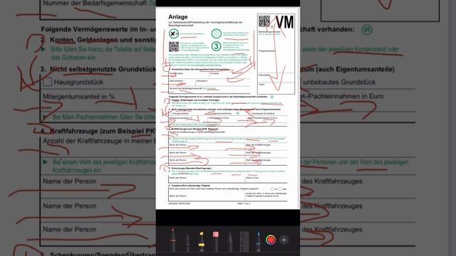 Заполняем дополнительный бланк Anlage VM для пособия Bürgergeld смотреть онлайн