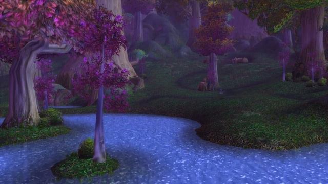 Vanilla Teldrassil Night Elf Music Night Rain Ambience 1 hour World of Warcraft Classic смотреть онлайн