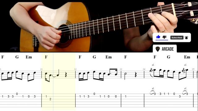 ARCADE Guitar Tab Tutorial (Duncan Laurence) смотреть онлайн