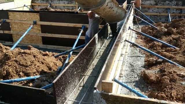 Заливка бетона в щитовую опалубку смотреть онлайн