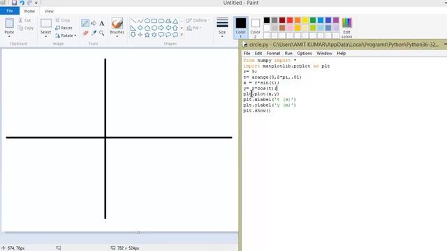 how to plot a circle in python смотреть онлайн