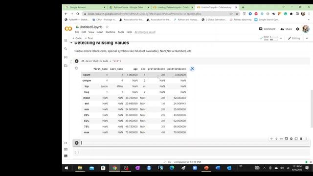 2 Python Google Colab Missing Data Detection смотреть онлайн