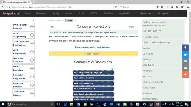 Can we use ConcurrentHashMap in s single threaded application?
| javapedia.net смотреть онлайн