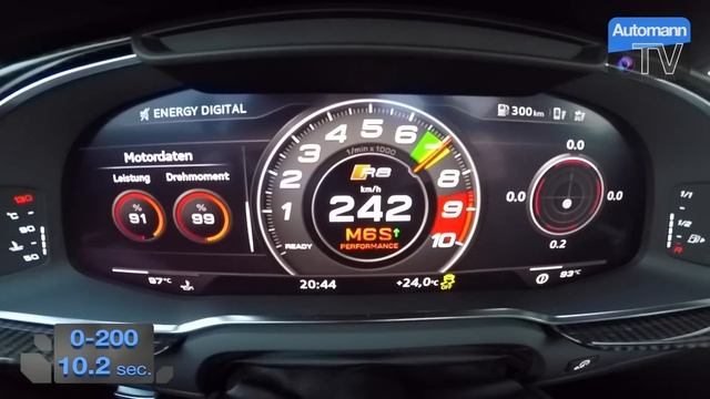 Audi R8 V10 Plus (610hp) - 0-300 km/h LAUNCH Control (60FPS) смотреть онлайн