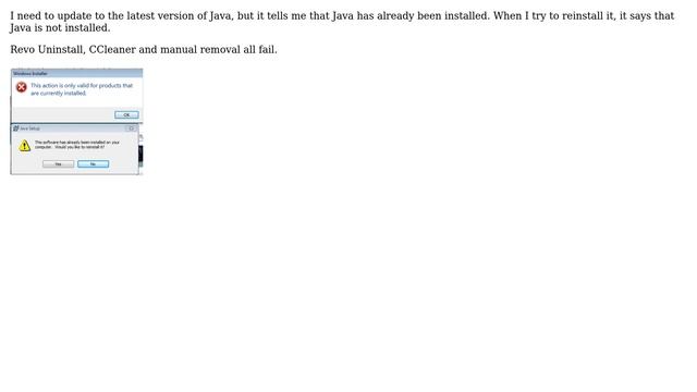 Java JRE does not uninstall or reinstall смотреть онлайн