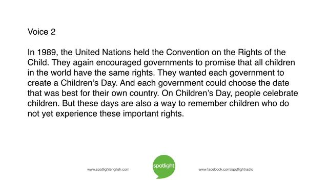 A Day For Children | Practice English With Spotlight