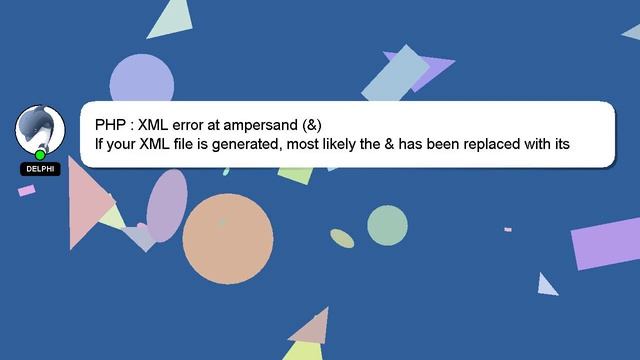 PHP : XML error at ampersand (&) смотреть онлайн