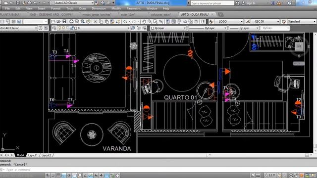 Mini Curso de AutoCad #16 - Planta Baixa Mobiliário Parte 2 смотреть онлайн