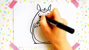 HOW TO DRAW TOTORO EASY for kids. となりのトトロ .КАК НАРИСОВАТЬ ТОТОРО  для детей.