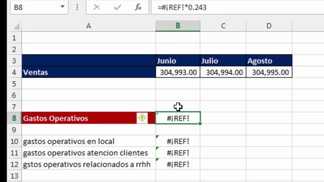 Solución de caso: error "ref" excel, cuando se elimina una celda de la que dependia una formula смотреть онлайн