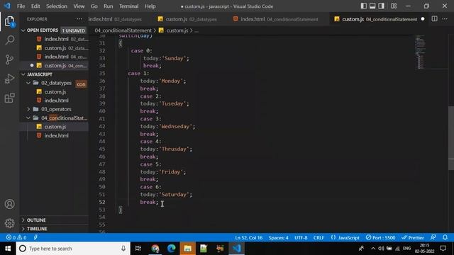 Switch Case Statement in JavaScript смотреть онлайн