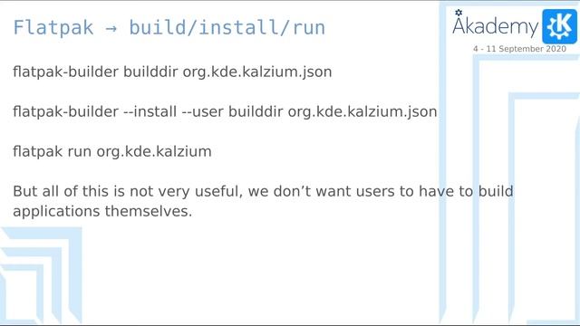 Akademy 2020 - Albert Astals Cid - Flatpak Flathub and KDE: A Quick Summary смотреть онлайн