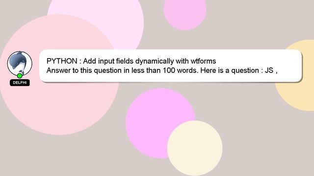 PYTHON : Add input fields dynamically with wtforms смотреть онлайн