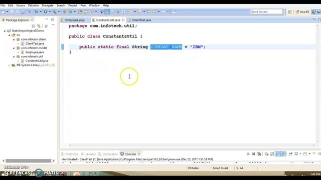 Java 5 new feature:Static Import смотреть онлайн