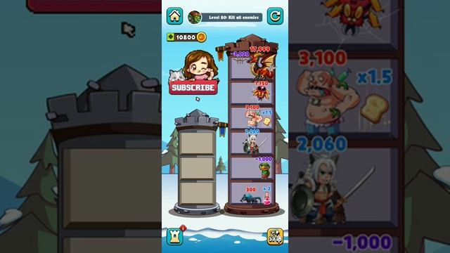 Hero Tower War's Level 80: Kill the Enemies Solution Gameplay Walkthrough смотреть онлайн