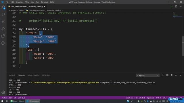 Learn Python in Arabic #055 - Loop Advanced Dictionary смотреть онлайн