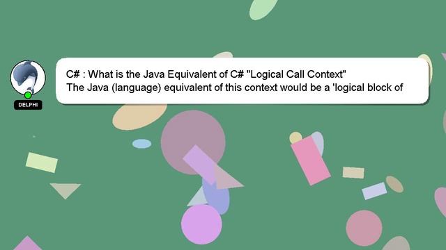C# : What is the Java Equivalent of C# "Logical Call Context" смотреть онлайн