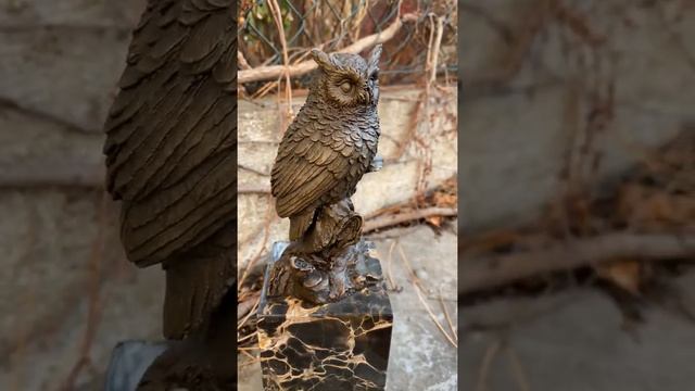 Bronze statue of owl бронзовая статуэтка мудрой совы bronzová soška sovy смотреть онлайн