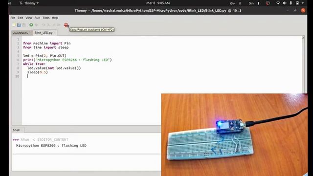 Micropython ESP8266 : flashing LED смотреть онлайн