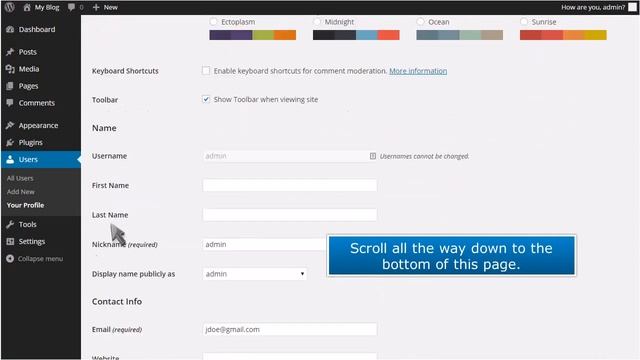 How to change your password in WordPress смотреть онлайн
