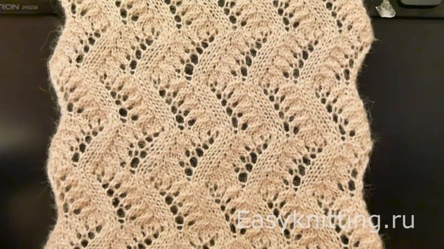 Как вязать ажурный шарф спицами смотреть онлайн