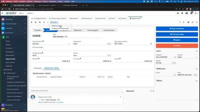 [FR] Découverte et manipulation du module CRM • Axelor смотреть онлайн