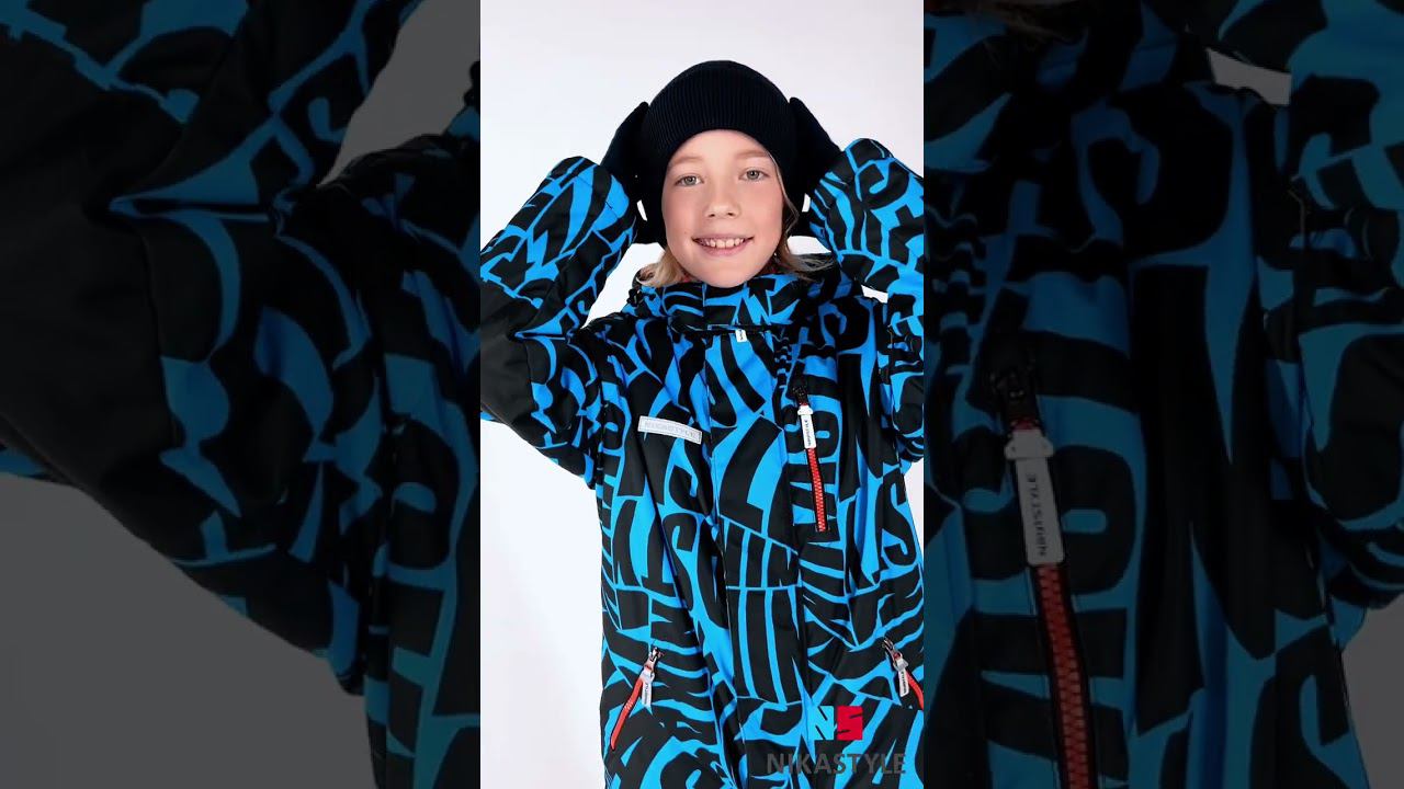 NikaStyle, зимний комбинезон 8з1723 голубой/черный смотреть онлайн