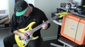 IBANEZ JEM JR YELLOW  BOSS Harmonist PS 6 Pedal and Orange Amp