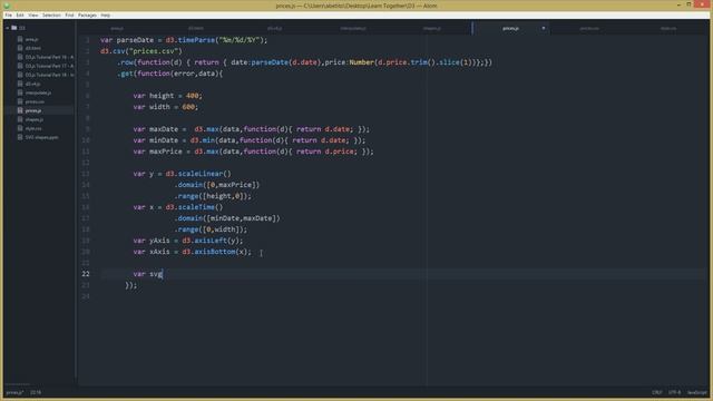 D3.js Tutorial Part 19 - Drawing a line chart from CSV data смотреть онлайн