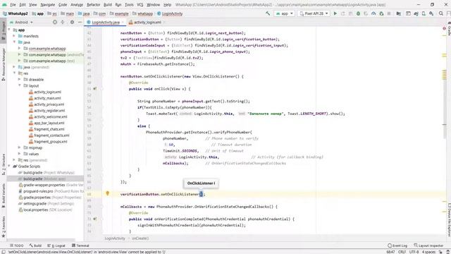 Разработка Whatsapp на языке java. Часть 6. Firebase Phone Number Authentification. LoginActivity смотреть онлайн