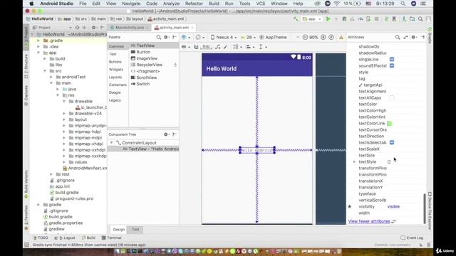 2.1. TextView и ImageView. 1 Xml элемент TextView . Android разработка на Kotlin - с нуля смотреть онлайн