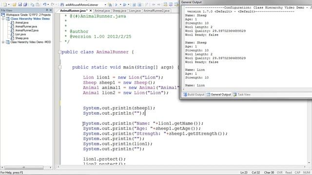 Class Hierarchies - toString and protect methods смотреть онлайн
