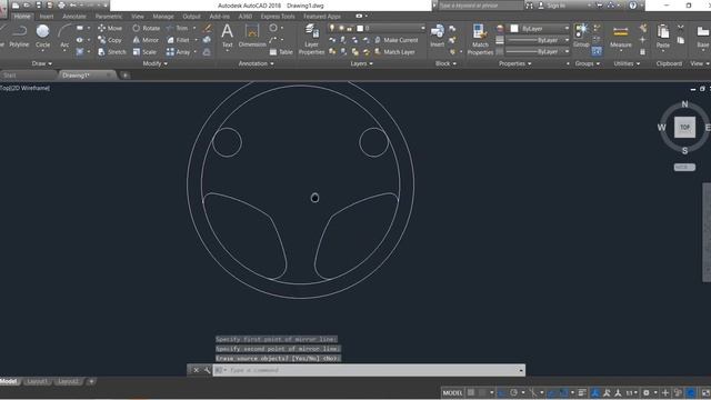 AutoCAD Tutorial - How to Make Steering Wheel смотреть онлайн
