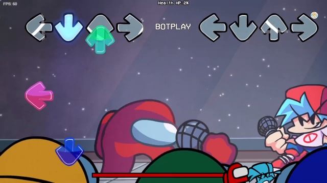 Boyfriend sing with a red astronaut on a spaceship I A Normal Among Us FNF Mod смотреть онлайн