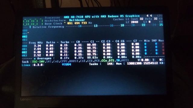 Archlinux - CoreFreq on AMD A8-7410 смотреть онлайн