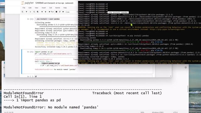 ModuleNotFoundError: No module named pandas jupyter notebook смотреть онлайн