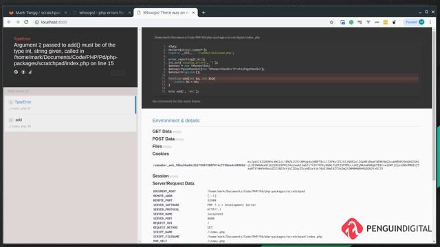 PHP Packages - Whoops PHP error library, how to display errors in PHP development смотреть онлайн