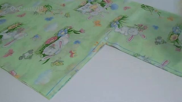 Как сшить простынь-пеленку на резинке для детской кроватки. Bed sheet for babies. смотреть онлайн