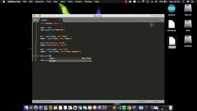 Grid sistem tkinter python || Membuat grid sederhana di tkinter смотреть онлайн