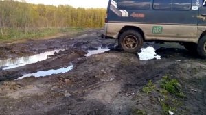 Делика L300. Блокировка в переднем мосту100%. Испытания.