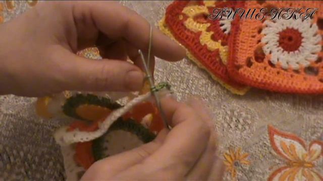 Соединение крючком квадратных мотивов отдельной нитью смотреть онлайн