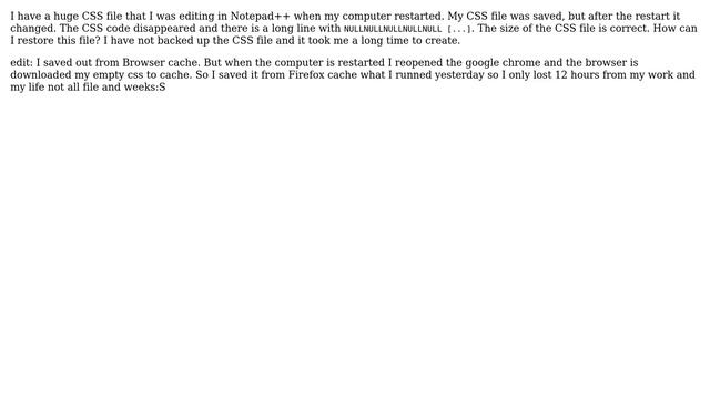 How can I restore a CSS file? смотреть онлайн