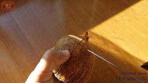 Как открыть кокос, собрать молоко и сделать стружку?