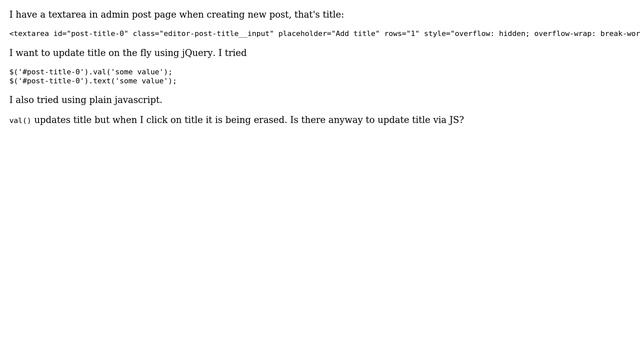 Wordpress: Dynamically update post title in admin page смотреть онлайн