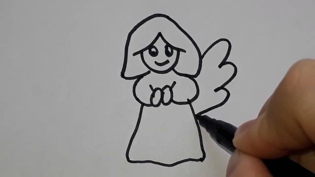 Рисуем Ангела. Легкие Рисунки за 5 минут. смотреть онлайн